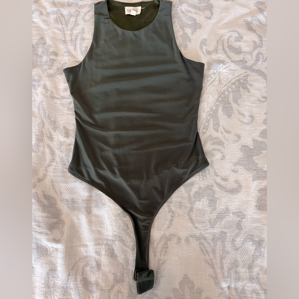Meraki Green Sleeveless Bodysuit